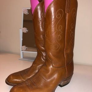 El Dorado Brown Leather Cowboys Boots Size 9.5/11